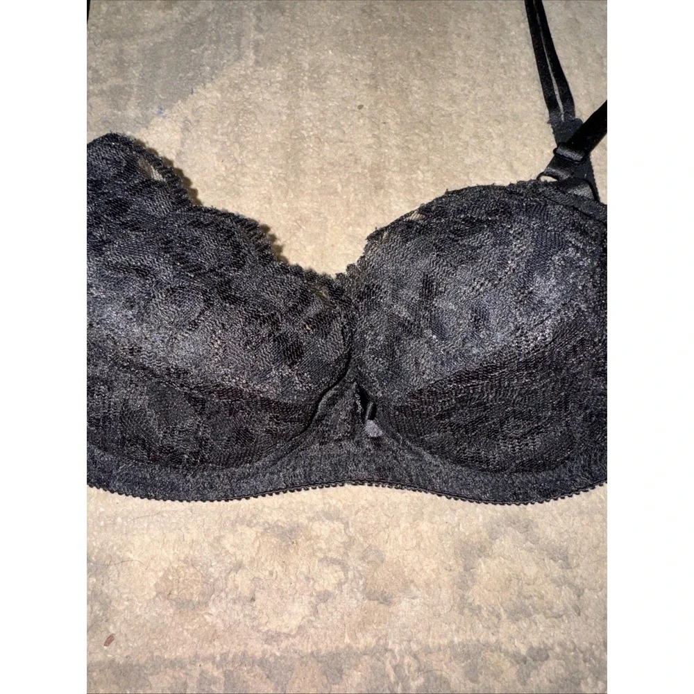 VTG Adonna JCPenney Sz 38B 2201 Bra Underwire Lined‎ Black Lace Women
